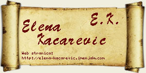 Elena Kačarević vizit kartica